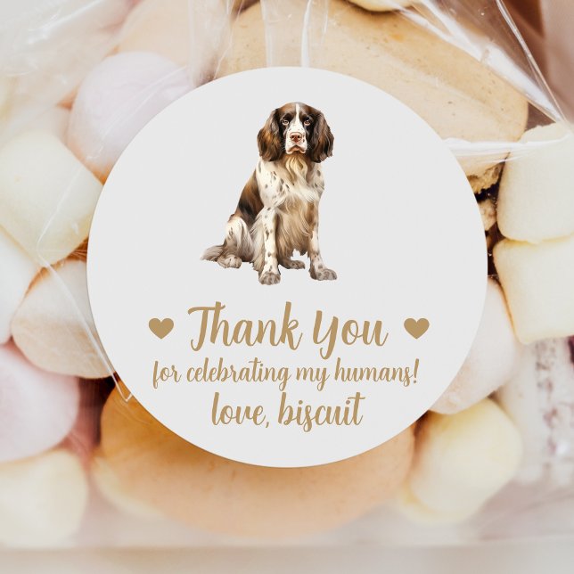 English Spaniel Dog Wedding Favor Stickers (Creator Uploaded)