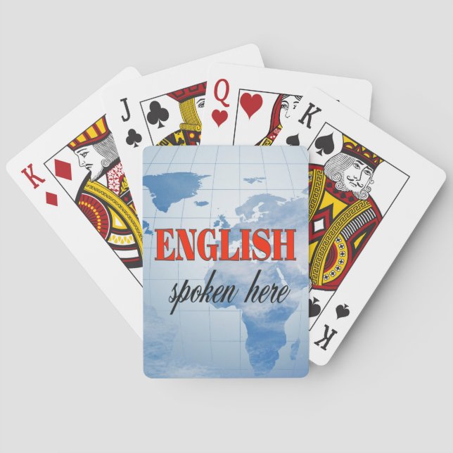 English spoken here cloudy earth poker cards (Back)