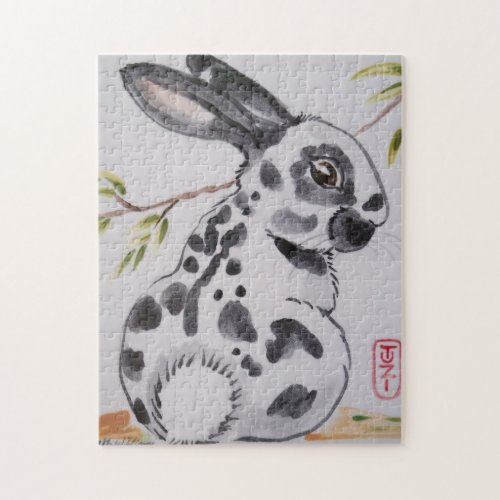 English Spot Rabbit Oriental Style Jigsaw Puzzle
