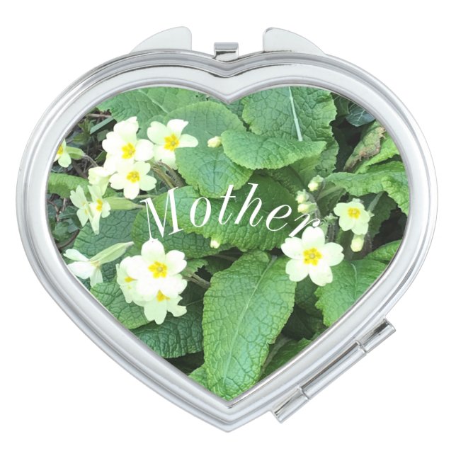 English Spring Time Wild Primroses Compact Mirror (Front)