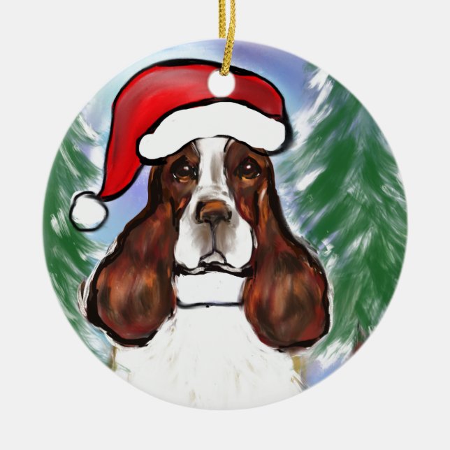 ENGLISH SPRINGER DOG CERAMIC ORNAMENT (Front)