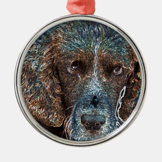 English Springer Metal Ornament (Front)