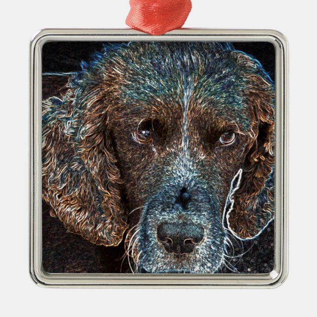 English Springer Metal Ornament (Front)
