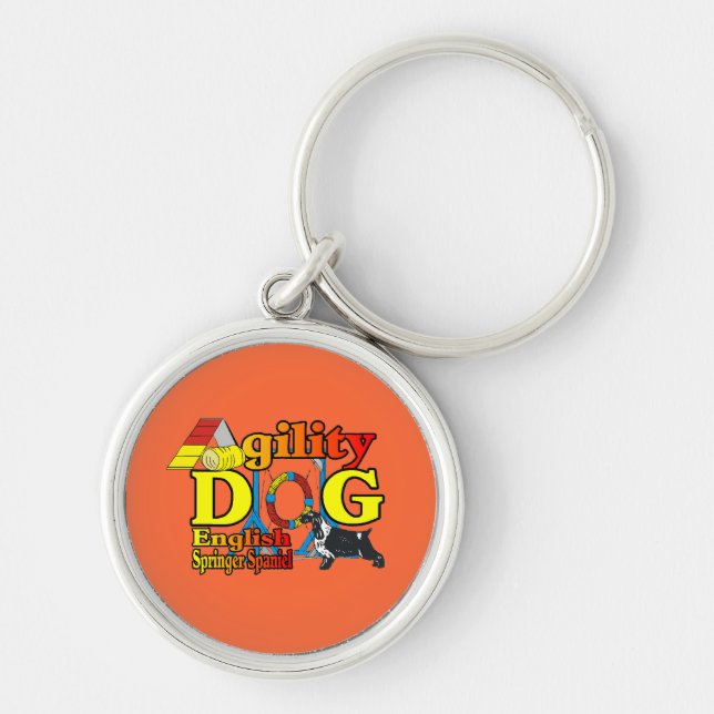 English Springer Spaniel Agility Keychain (Front)
