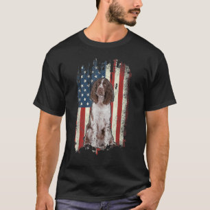 English Springer Spaniel American Flag Dog Men Wo T-Shirt