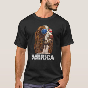 English Springer Spaniel American Usa Flag 4th Of T-Shirt