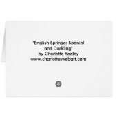 "English Springer Spaniel and Duckling"  Art Card (Back Horizontal)