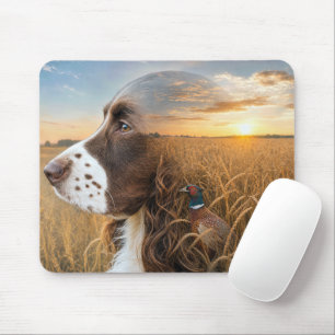 English Springer Spaniel and Pheasant Mouse Pad