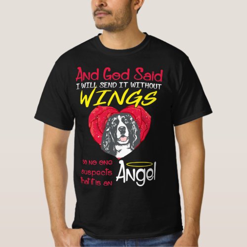 English Springer Spaniel Angel Without Wings Gift T_Shirt