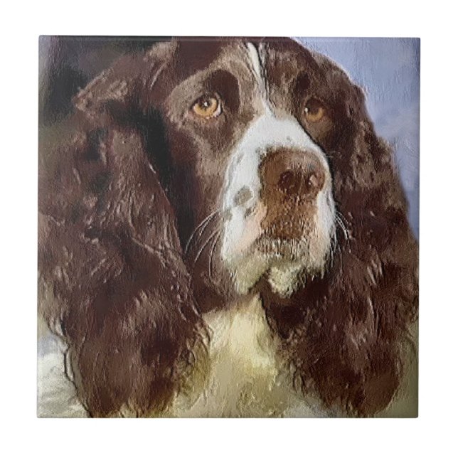 English Springer Spaniel Art Tile (Front)