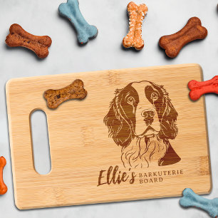 English Springer Spaniel Barkuterie Dog Treat Wood Engraved Cutting Board