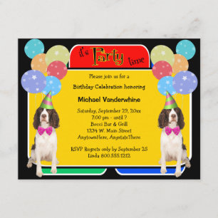 English Springer Spaniel Birthday Barker Invitation
