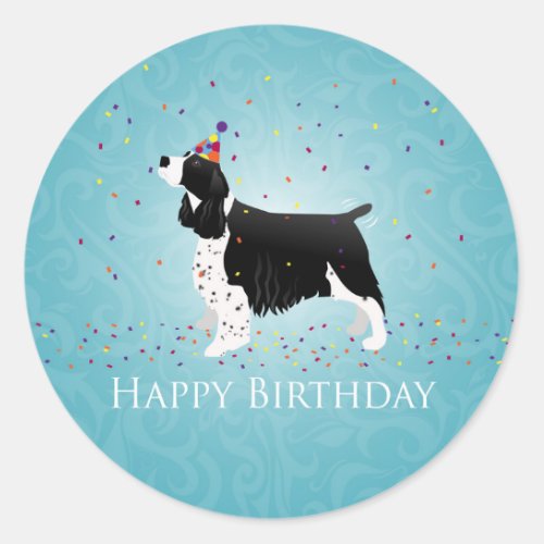 English Springer Spaniel Birthday Design Classic Round Sticker