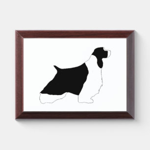 English Springer Spaniel black white silo Award Plaque