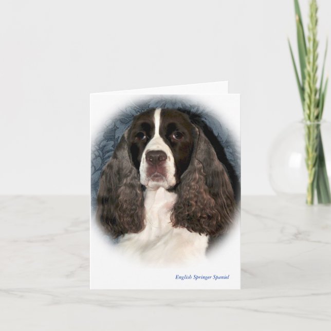 English Springer Spaniel Blank Note Card (Front)