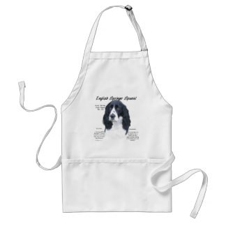 English Springer Spaniel (blk) History Design Adult Apron