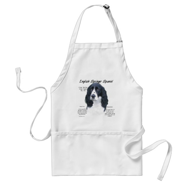 English Springer Spaniel (blk) History Design Adult Apron (Front)