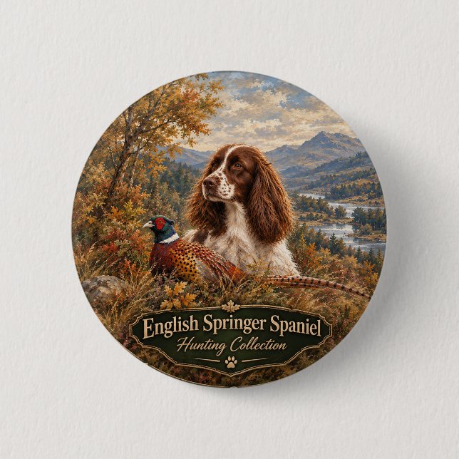 English Springer Spaniel  Button (Front)
