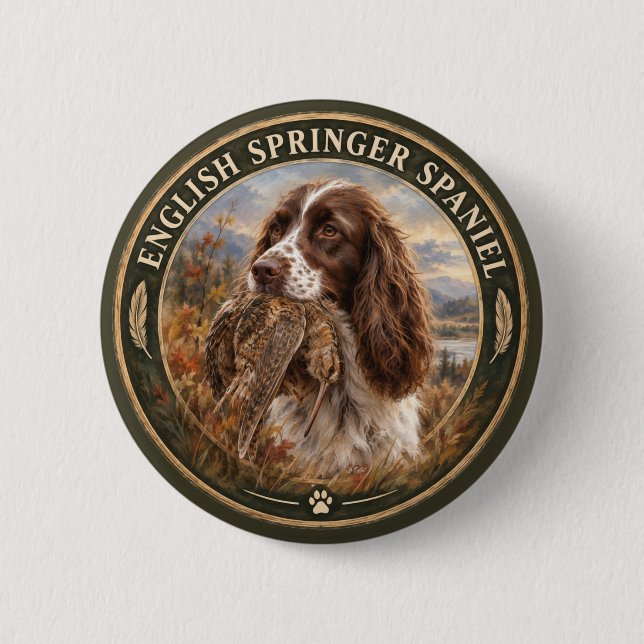 English Springer Spaniel  Button (Front)