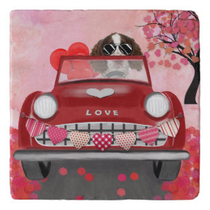 English Springer Spaniel Car Hearts Valentine's  Trivet