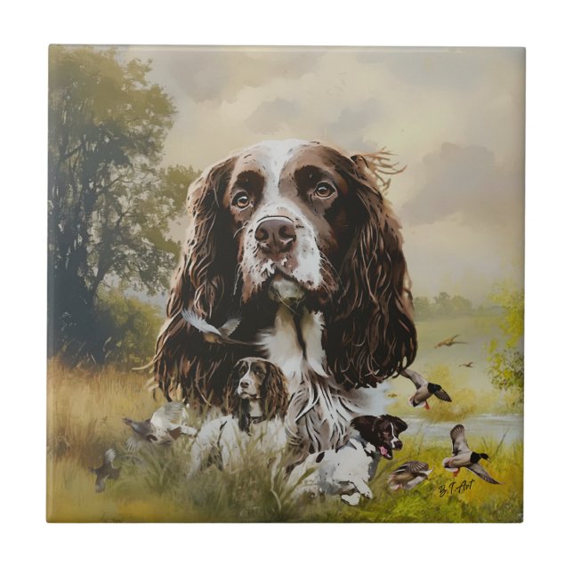 English Springer Spaniel Ceramic Tile (Front)