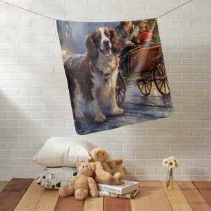 English Springer Spaniel Christmas Festive Season Baby Blanket