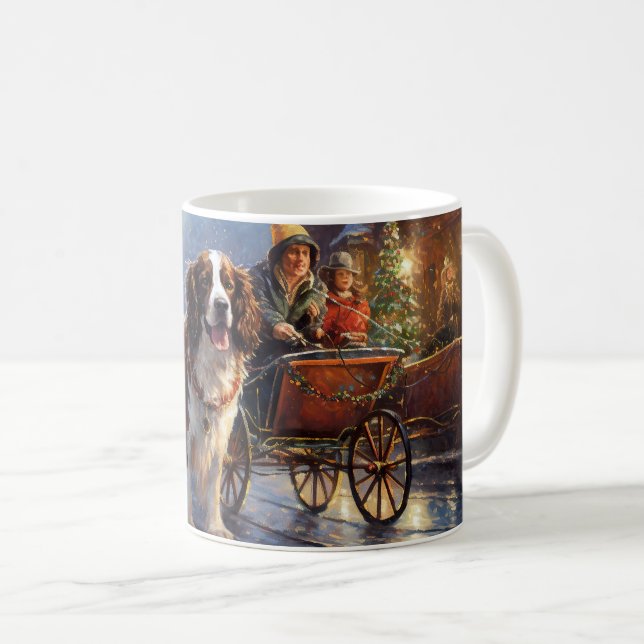 English Springer Spaniel Christmas Festive Season Coffee Mug (Front Right)