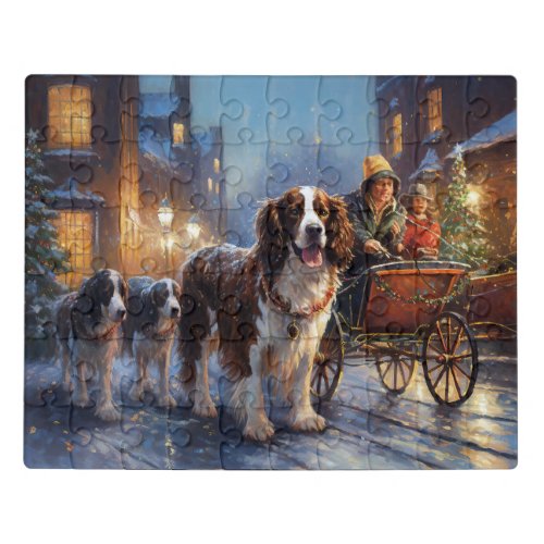 English Springer Spaniel Christmas Festive Season Jigsaw Puzzle