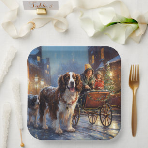 English Springer Spaniel Christmas Festive Season Paper Plates