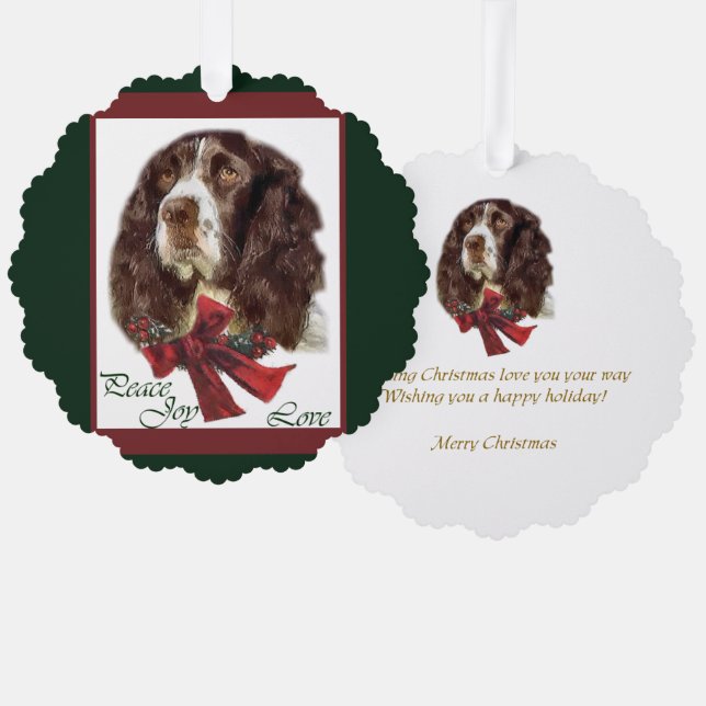 English Springer Spaniel Christmas Gifts Ornament Card (Front/Back)