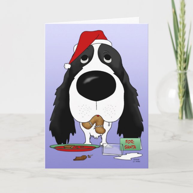 English Springer Spaniel Christmas Holiday Card (Front)