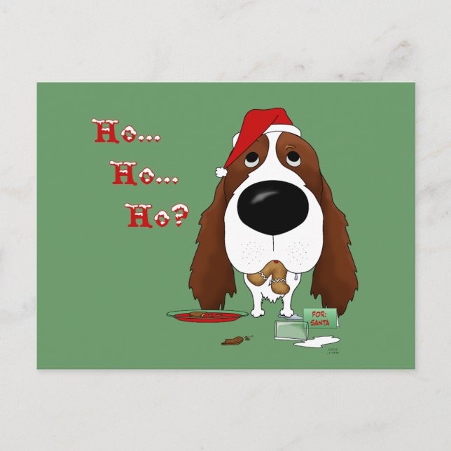English Springer Spaniel Christmas Holiday Postcard (Front)