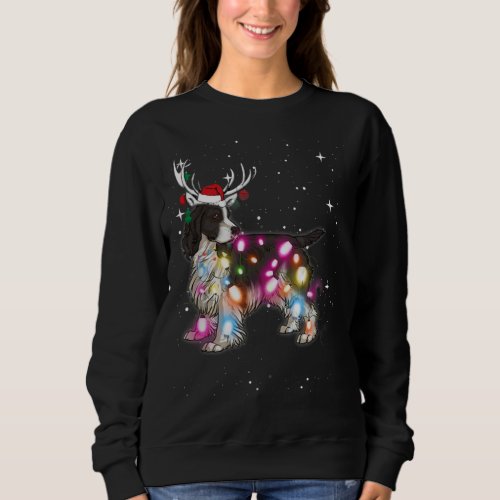 English Springer Spaniel Christmas Lights Pajama F Sweatshirt