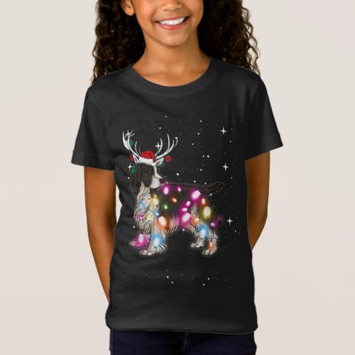 English Springer Spaniel Christmas Lights Pajama F T_Shirt