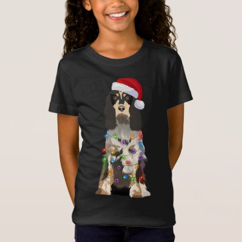 English Springer Spaniel Christmas Lights Xmas Dog T_Shirt