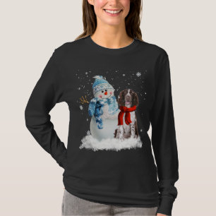 English Springer Spaniel Christmas Snowman Christm T-Shirt
