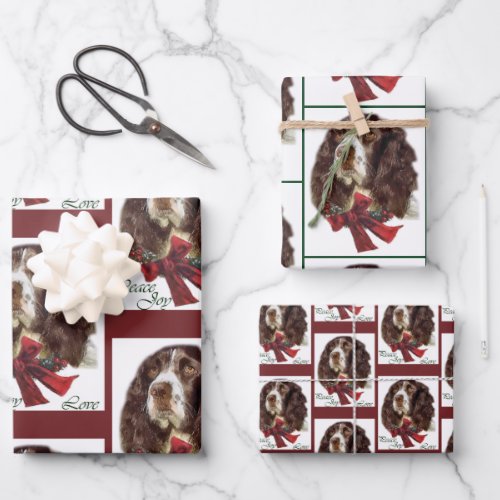 English Springer Spaniel Christmas Wrapping Paper Sheets