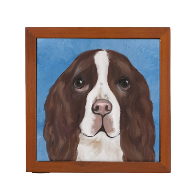 ENGLISH SPRINGER SPANIEL    DESK ORGANIZER (Front)