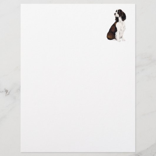 English Springer Spaniel Dog Art Letterhead (Front)
