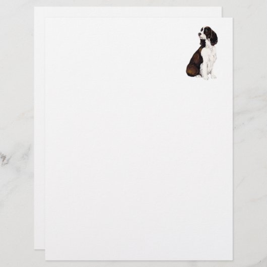 English Springer Spaniel Dog Art Letterhead (Front/Back)