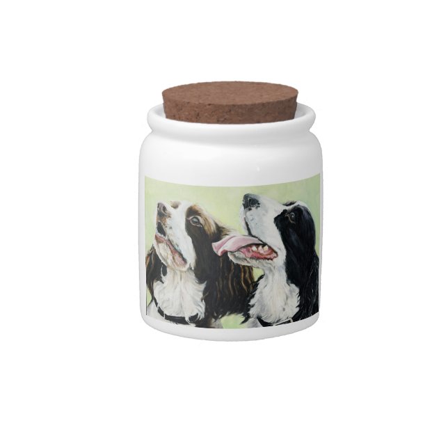 English Springer Spaniel Dog Art Treat Jar (Front)