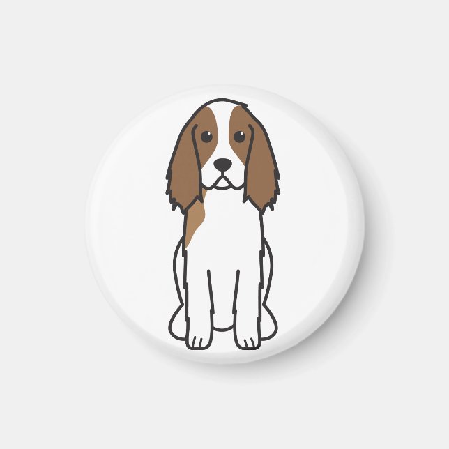 English Springer Spaniel Dog Cartoon Magnet (Front)