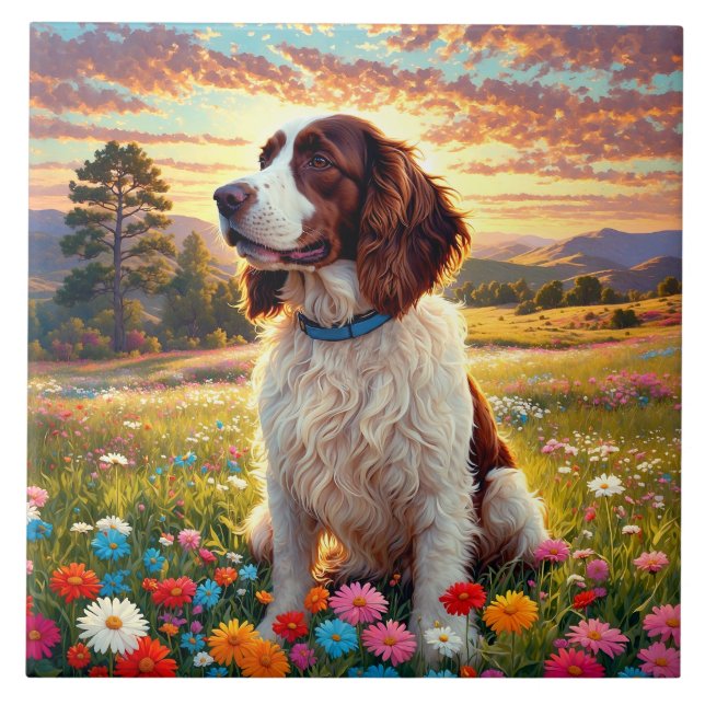 English Springer Spaniel dog Ceramic Tile (Front)