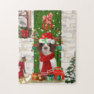 English Springer Spaniel Dog Christmas Jigsaw Puzzle