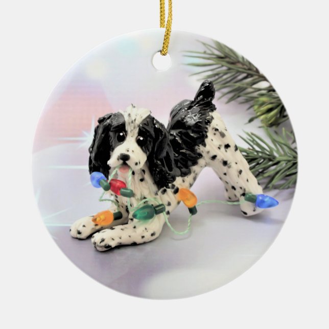 English Springer Spaniel Dog Christmas Ornament (Front)