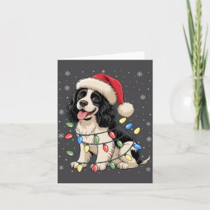 English Springer Spaniel Dog Christmas Tree Lights Card