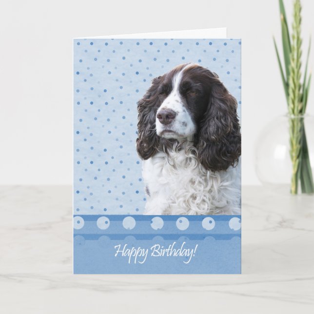 English Springer Spaniel Dog Happy Birthday Card (Front)