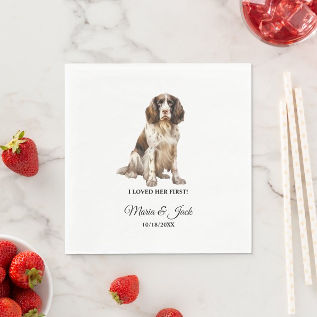 English Springer Spaniel Dog I Loved Her First  Napkins (Insitu)
