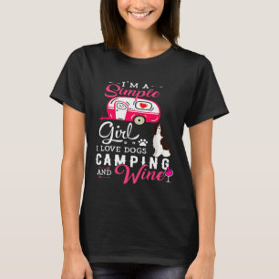 English Springer Spaniel Dog Im Simple Girl Campin T-Shirt
