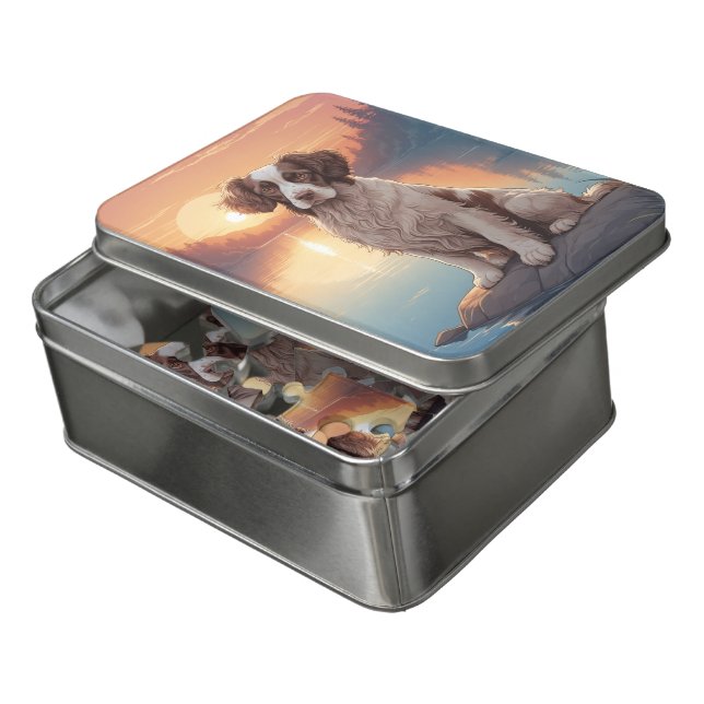 English Springer Spaniel dog Jigsaw Puzzle (Lid Open)